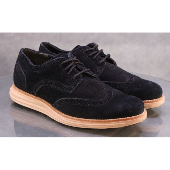 Cole Haan Zero Grand Men\'s Wingtip Dress Shoes Size 7.5 Suede Black Tan main image 11